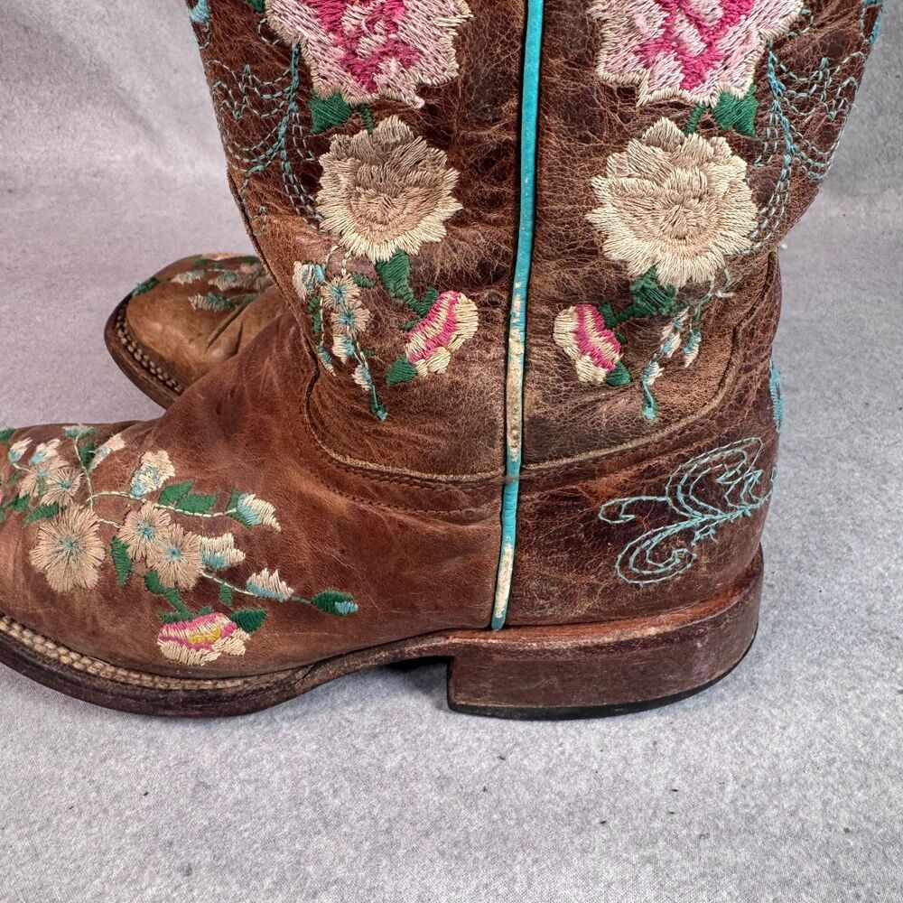 Macie Bean Girls Little Honey Bunch Floral Western Boots Size 12 D Preowned - Picture 9 of 10